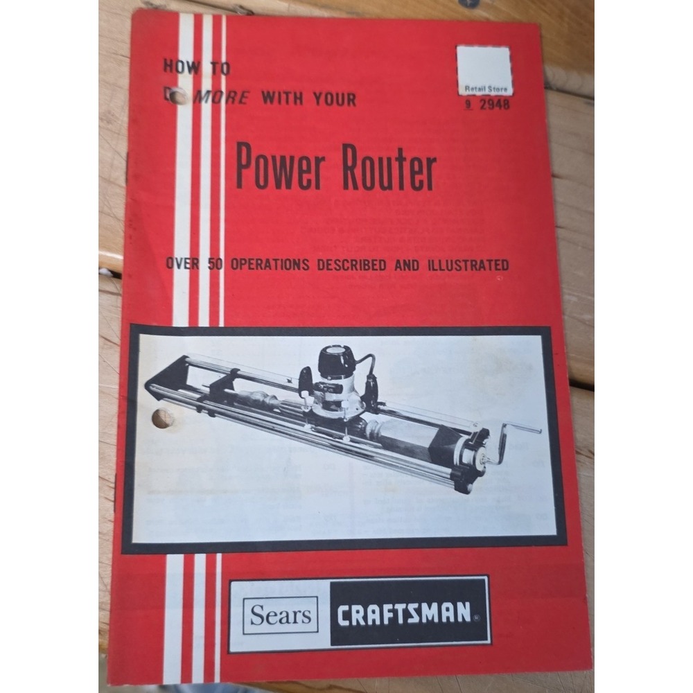 Vintage 1975 Sears Craftsman Power Router Instruction Handbook Manual 9 2948